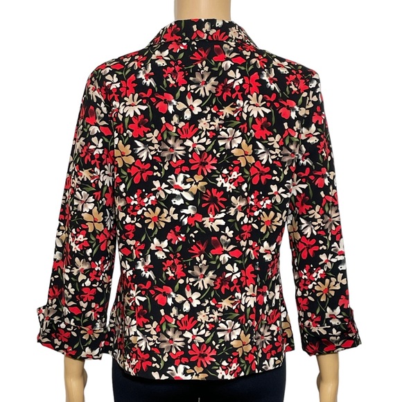 sag harbor Top 10 P  Long Sleeve Floral Red & Black - Picture 4 of 9